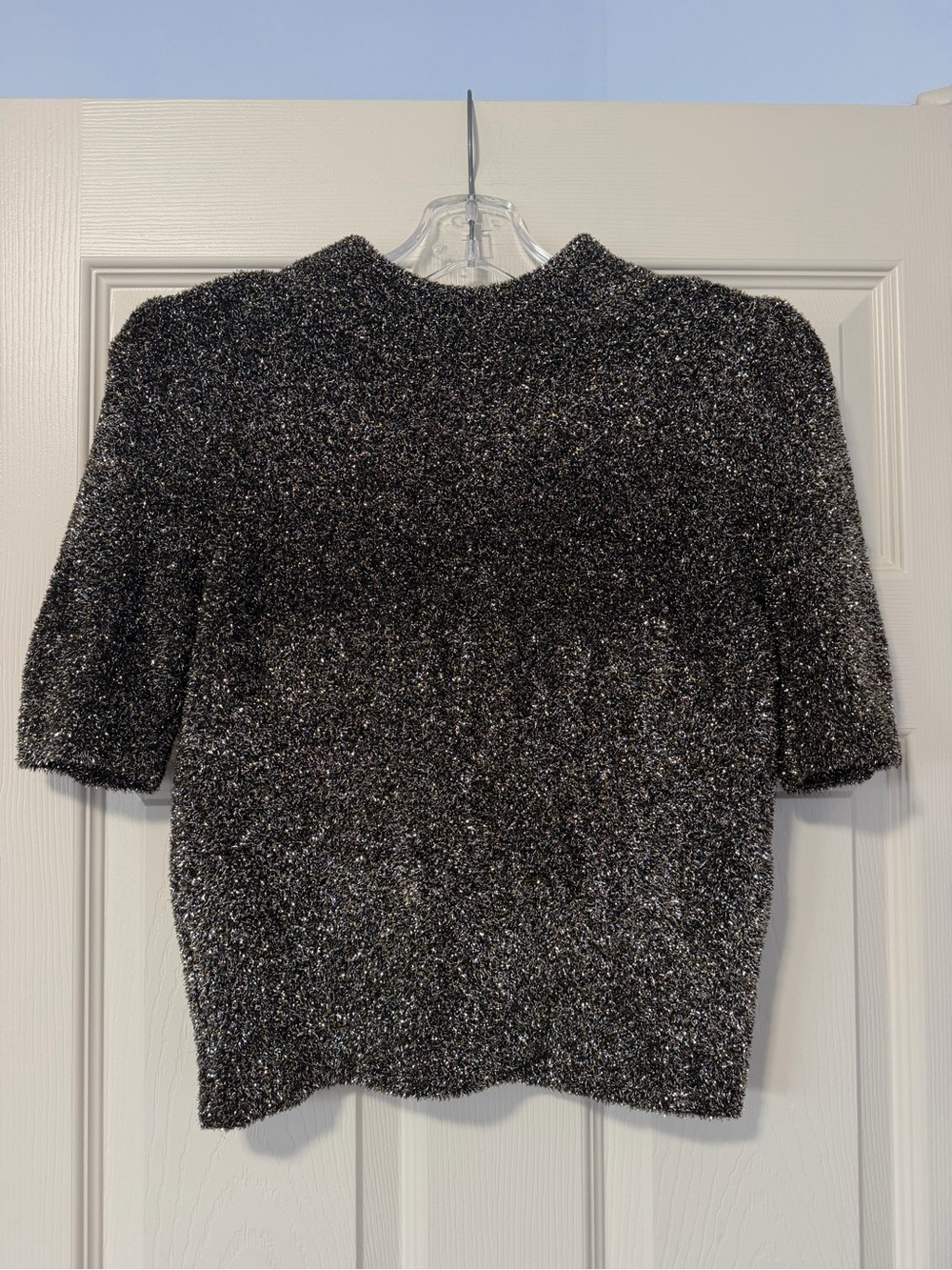 kate spade Black & Silver Short-Sleeve Crew Sweater
